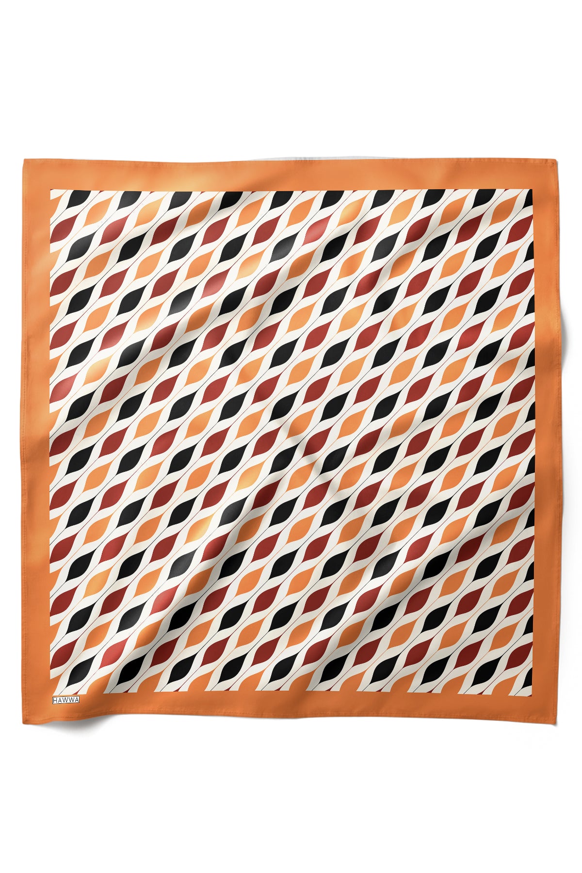 Geometrik Desenli Saten Fular